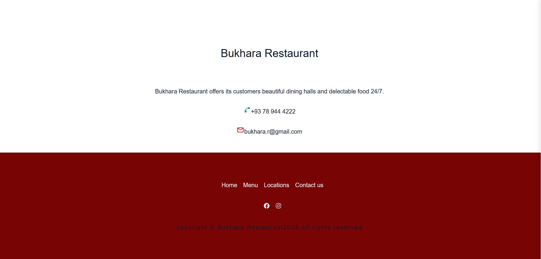 Bukhara restaurant footer