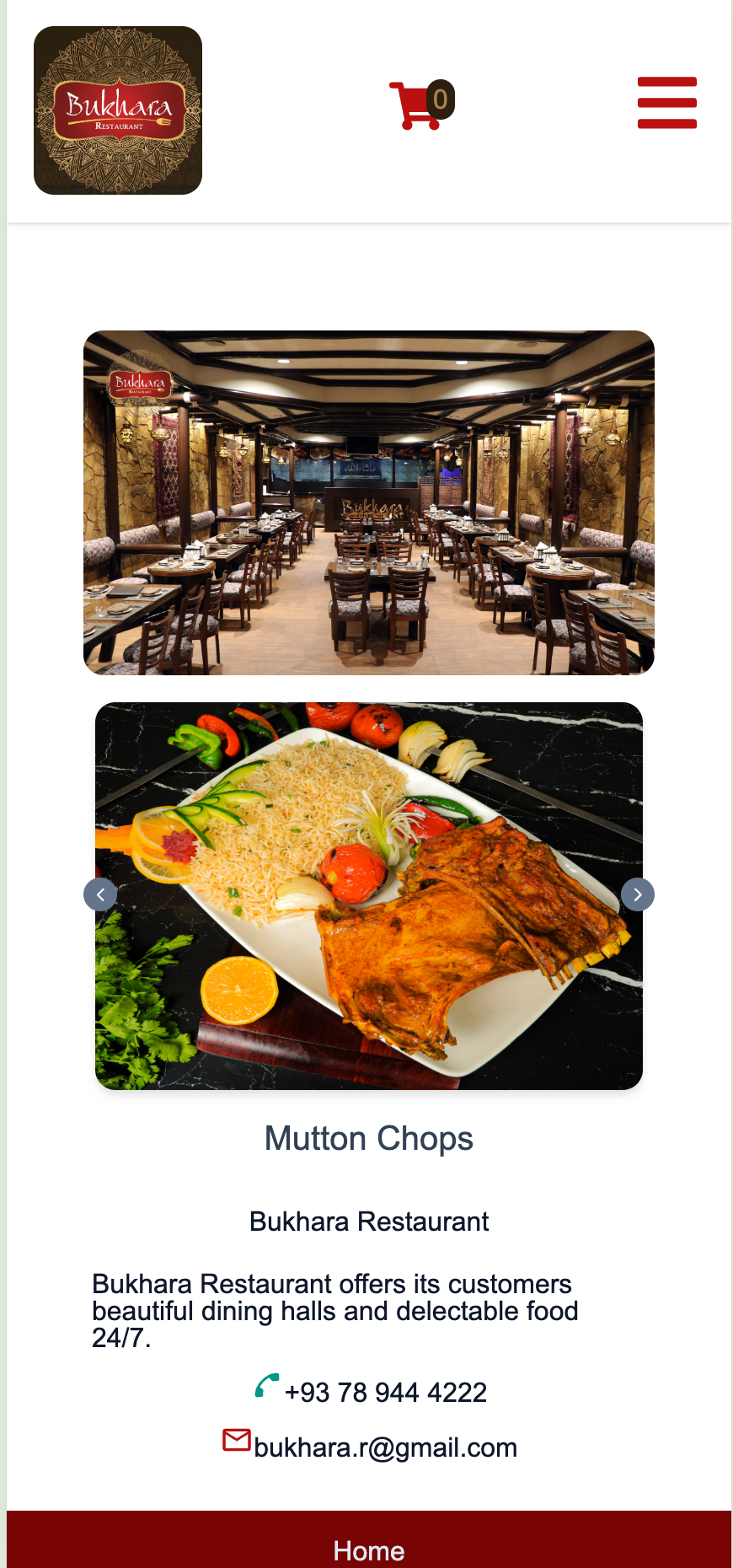 Bukhara restaurant hero