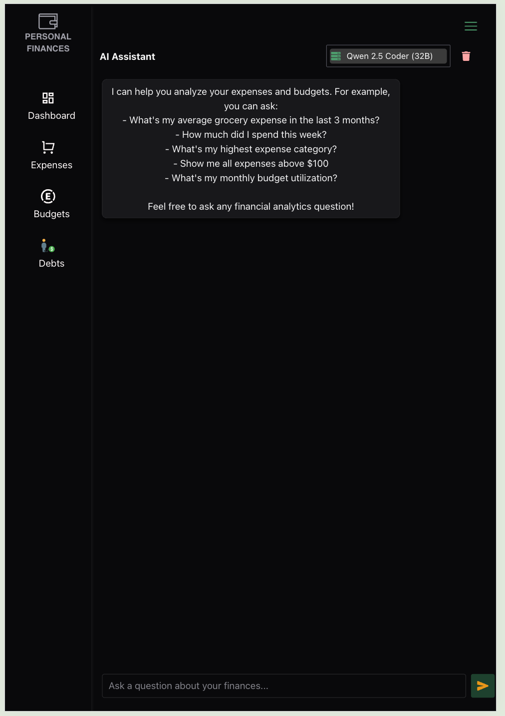 Personal Finances AI Chat