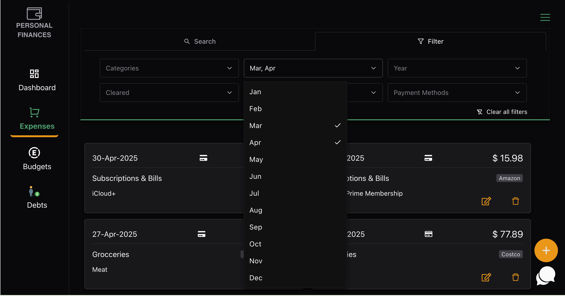 Personal Finances Expenses