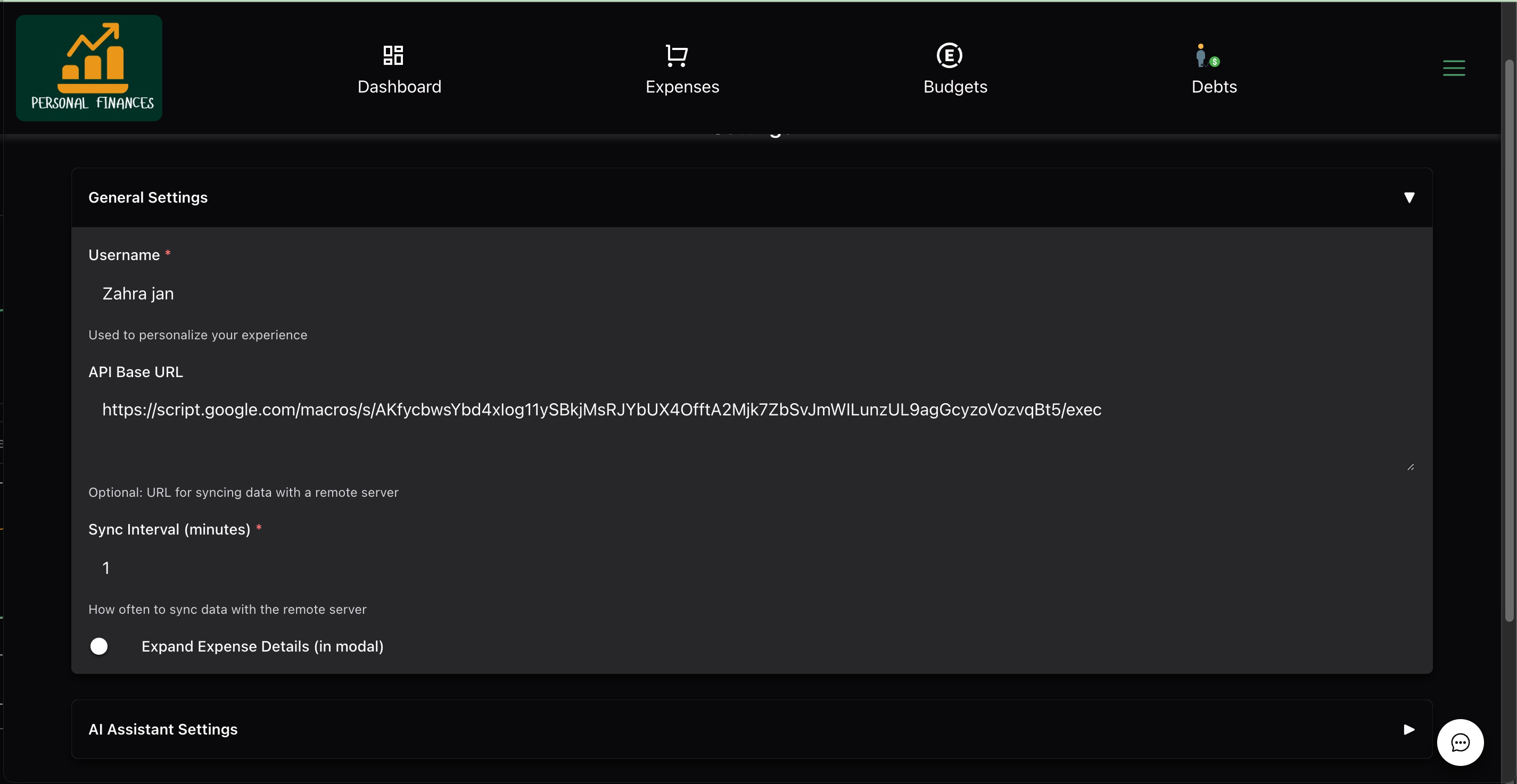 Personal Finances Settings (1)